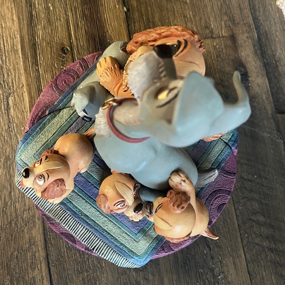 Disney Markrita Lady & The Tramp Figurine Rare VTG Disney Gallery Trinke-Box - Picture 9 of 17